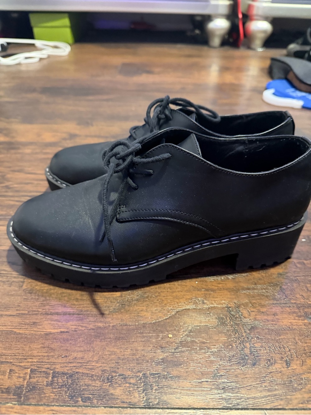 Macy's Women's Black Lace-Up Platform Oxfords